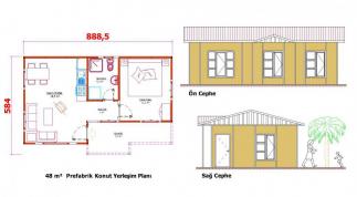 Tek Katl&inodot; Prefabrik Ev 48m&sup2;
