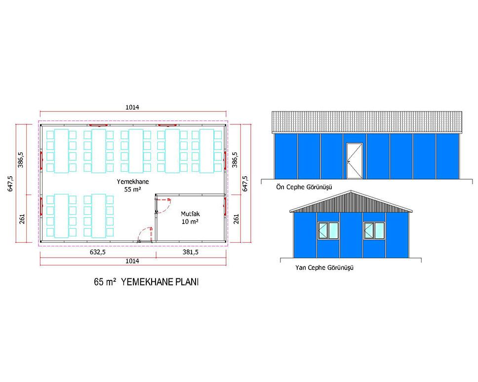 65 m2 Prefabrik Yemekhane